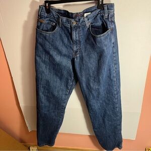 Vintage 90s Eddie Bauer Flannel/Plaid Lined Men's Denim Jeans Sz 36x34